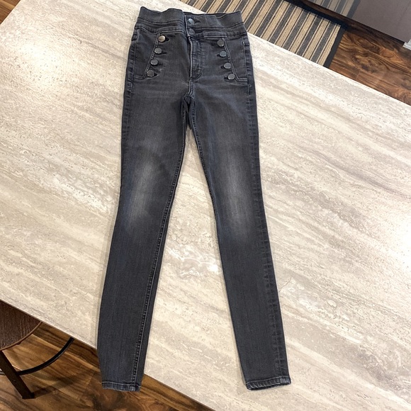 Express Denim - Black Denim Express Skinny Jeans, Size 00R